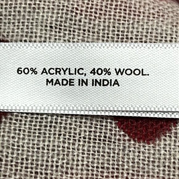 Talbots Women’s Red Cream Polka Dot Wool Blend Fashion Scarf Fringe 75”, 17.5” - Picture 15 of 16